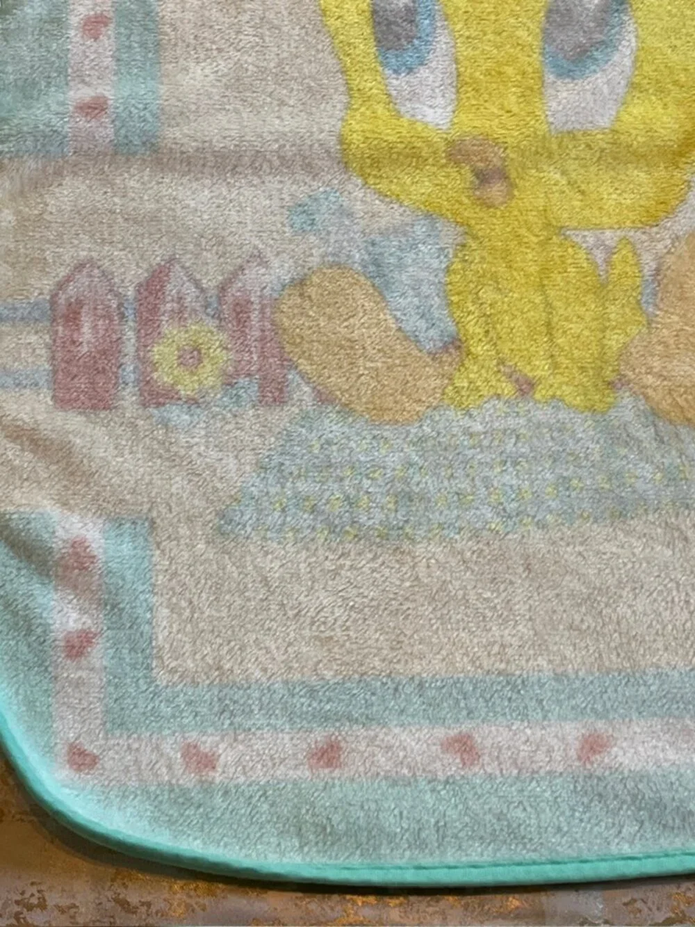 Vintage 2001 Baby Tweety Bird Looney Tunes Crib Blanket Plush Infant 28x42 Y2K